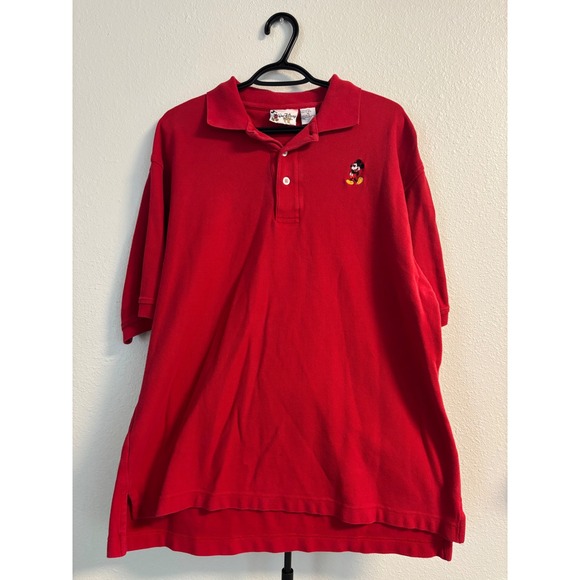 Walt Disney World Other - Walt Disney World Mickey Mouse Red Polo Shirt Mens XL Embroidered Cotton Pique